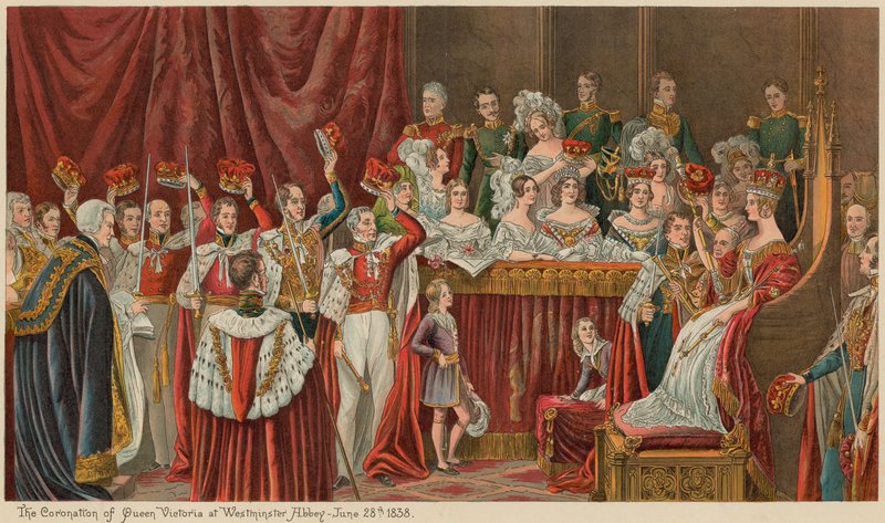 Kroningen av dronning Victoria i Westminster Abbey, 28. juni 1838 av English School