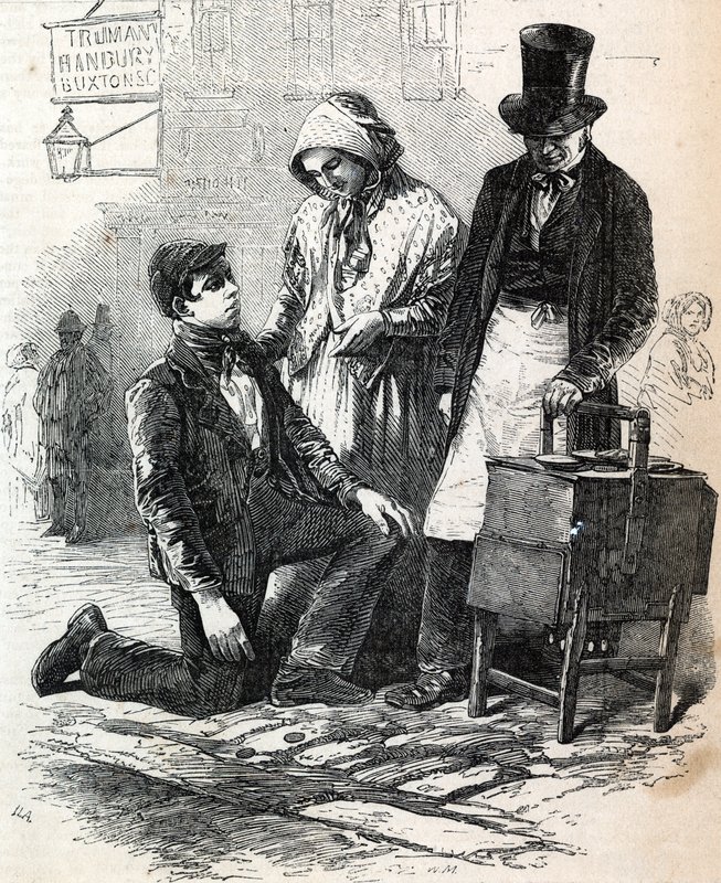 The Coster Boy and Girl Tossing the Pieman av English School