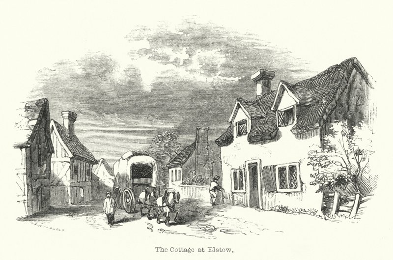 The Cottage at Elstow (gravering) av English School