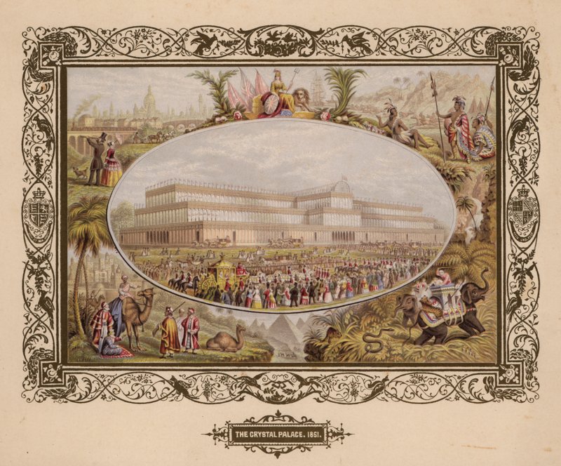 The Crystal Palace, 1851, The Great Exhibition, Hyde Park, London. av English School