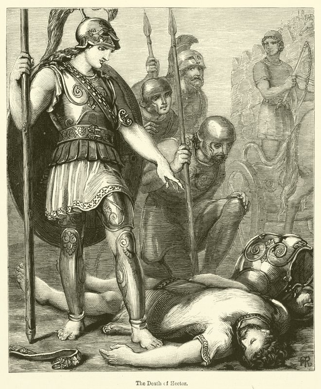 The Death of Hector (gravering) av English School