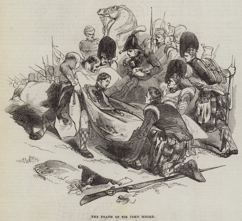 The Death of Sir John Moore (gravering) av English School