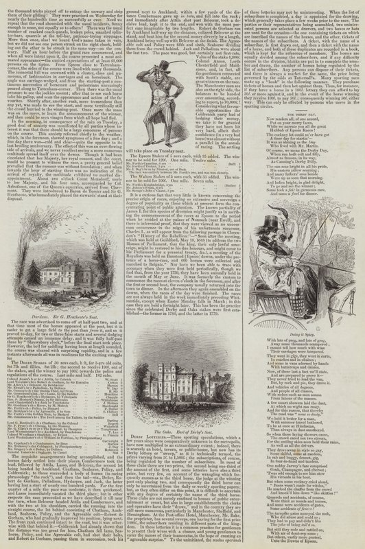 The Derby at Epsom (gravering) av English School