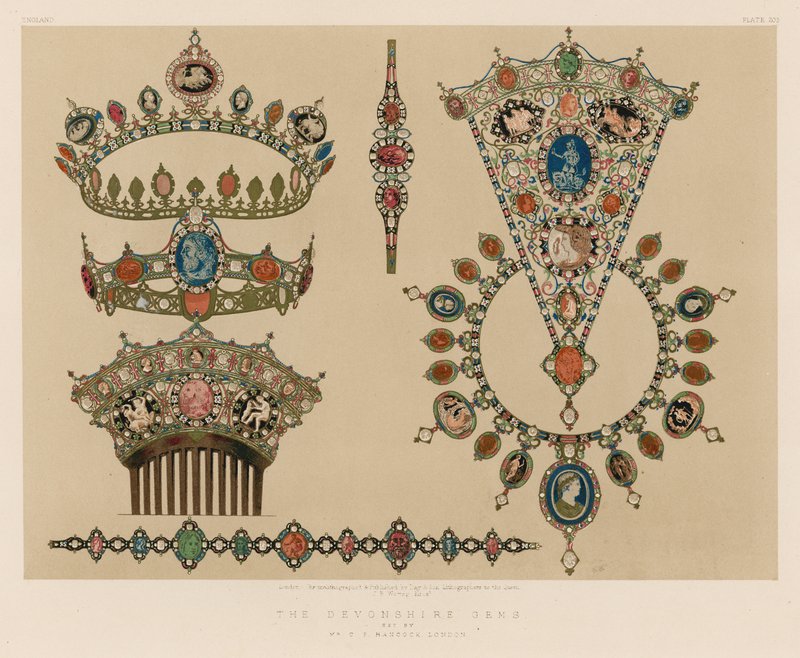 The Devonshire Gems satt av Mr C F Hancock, London av English School