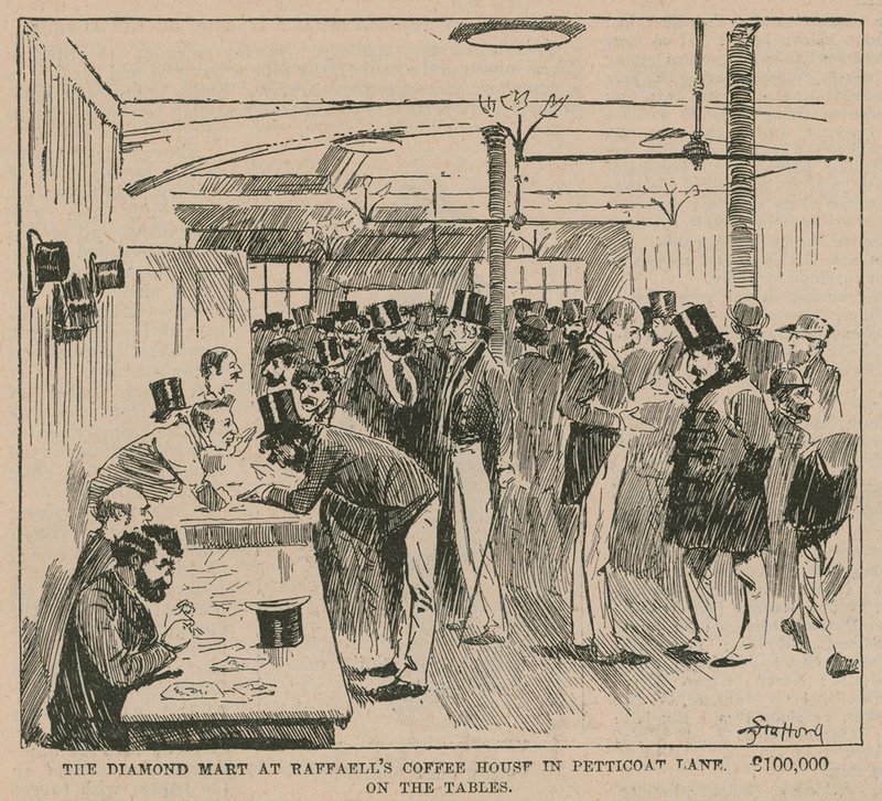 The Diamond Mart på Raffaells Coffee House i Petticoat Lane av English School