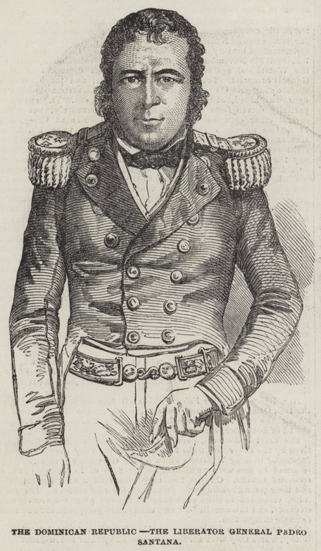 Den dominikanske republikk, frigjørergeneral Pedro Santana (gravering) av English School