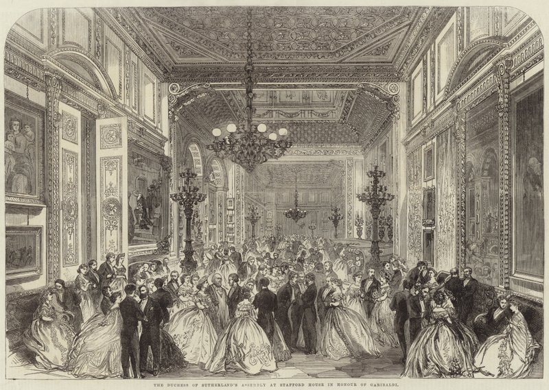 Hertuginnen av Sutherlands forsamling i Stafford House til ære for Garibaldi av English School