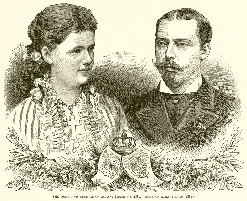 Hertugen og hertuginnen av Albany (Gift, 1882. Hertugen av Albany døde, 1884) av English School