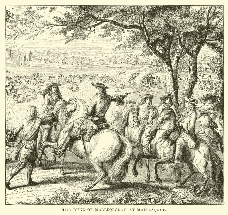 Hertugen av Marlborough ved Malplaquet av English School