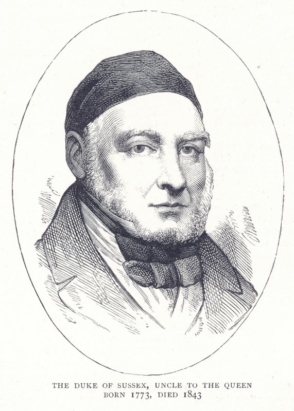 Hertugen av Sussex, onkel til dronningen født 1773, døde 1843 av English School