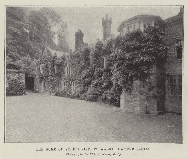 Hertugen av Yorks besøk i Wales, Gwydyr Castle (gravering) av English School