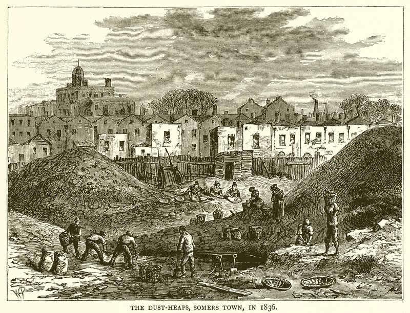 The Dust-Heaps, Somers Town, i 1836 av English School