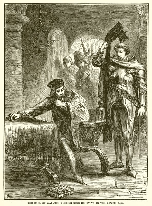 Jarlen av Warwick besøker kong Henry VI i tårnet, 1470 av English School