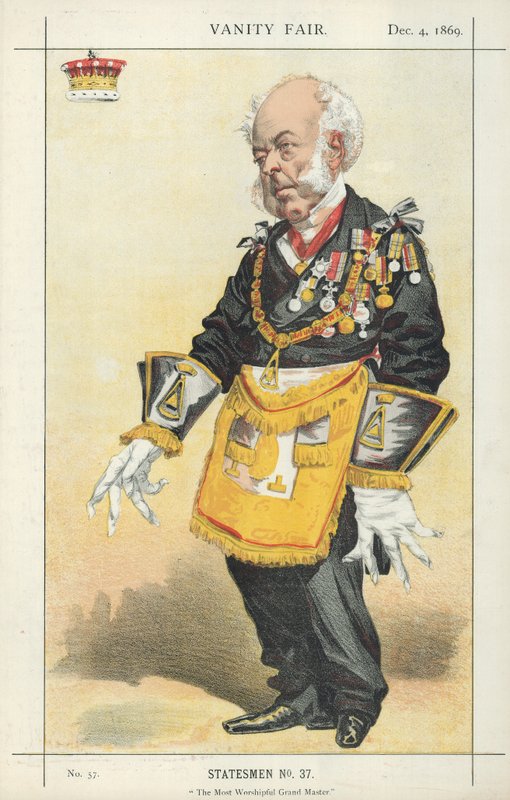 The Earl of Zetland, The Most Worshipful Grand Master, 4. desember 1869, Vanity Fair tegneserie av English School