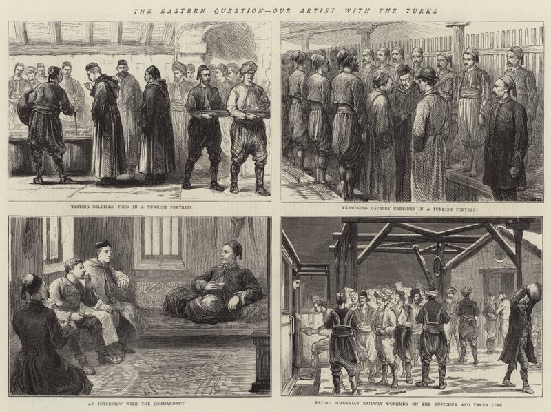Det østlige spørsmålet, vår kunstner med tyrkerne (gravering) av English School