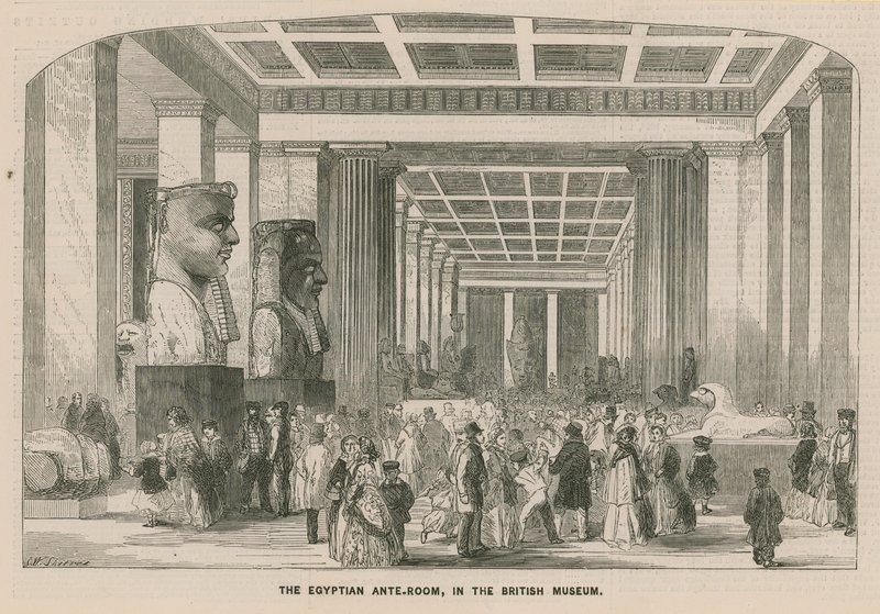 Det egyptiske ante-rommet i British Museum av English School