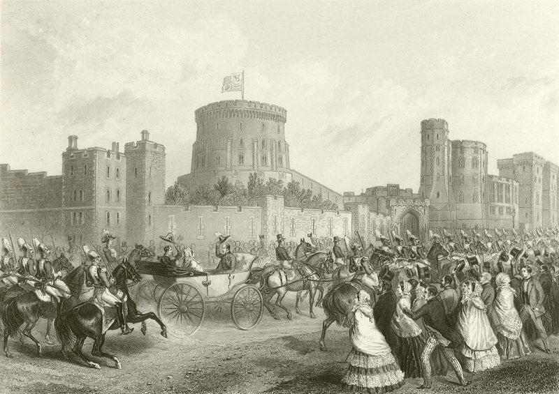 Franskmennenes keiser og keiserinne ved Windsor Castle av English School