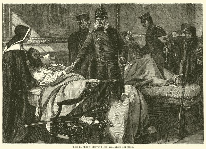 Keiseren besøker sine sårede soldater, mai 1871 av English School