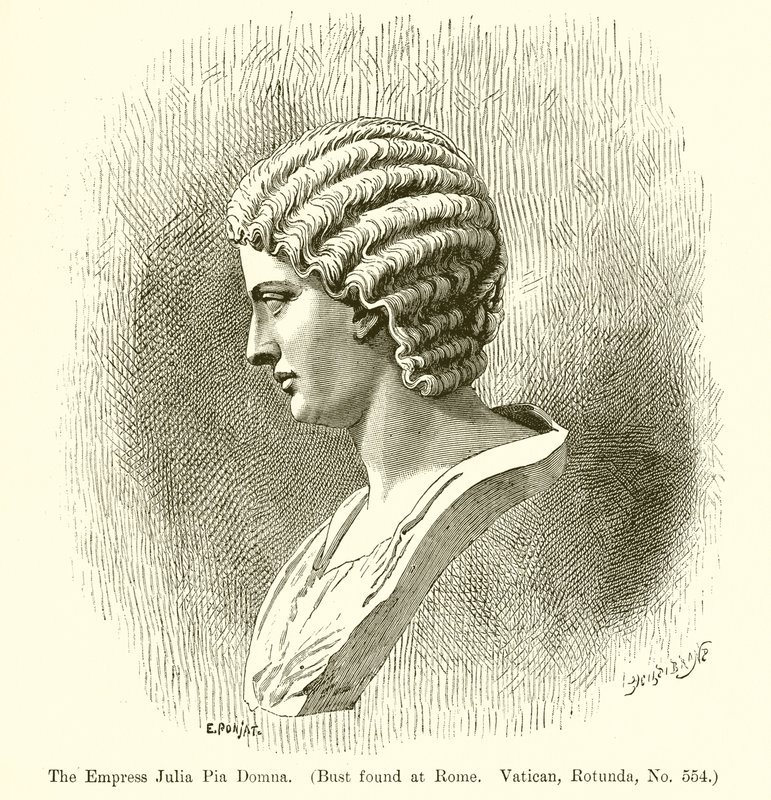 Keiserinne Julia Pia Domna. (Byste funnet i Roma. Vatikanet, Rotunda, nr. 554) av English School