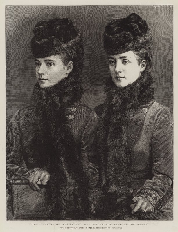 Keiserinnen av Russland og hennes søster prinsessen av Wales (gravering) av English School