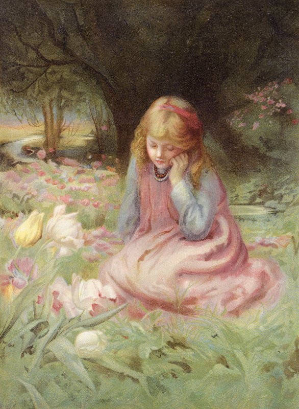 The Enchanted Garden (farge litho) av English School