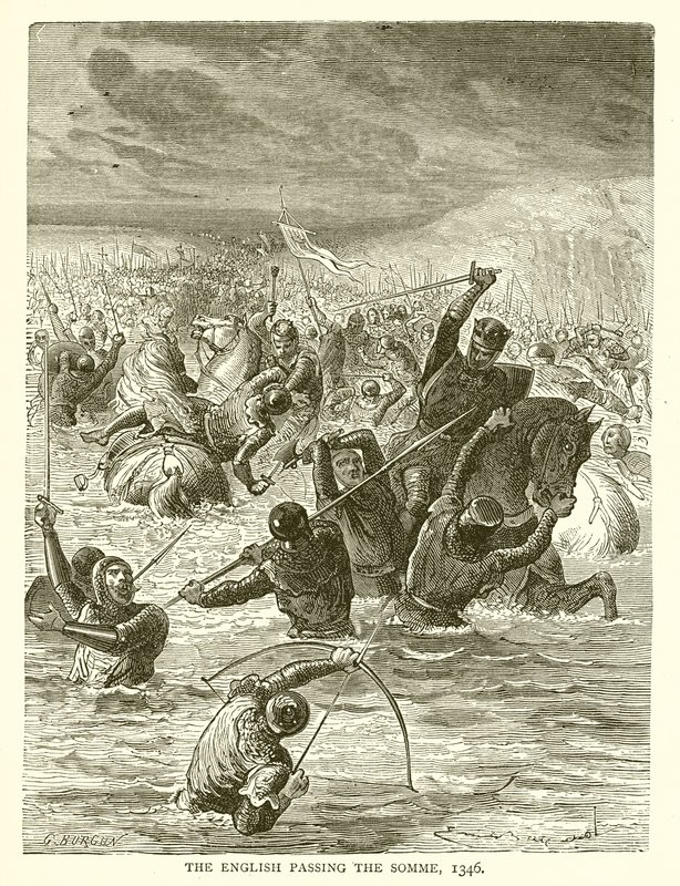 Engelskmennene passerer Somme, 1346 av English School