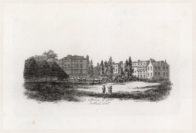 Inngangen til Great Portland Street, Marylebone, London av English School