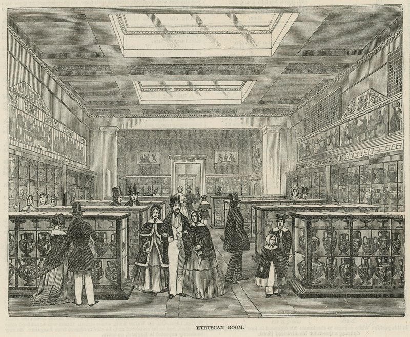 Det etruskiske rommet i British Museum av English School