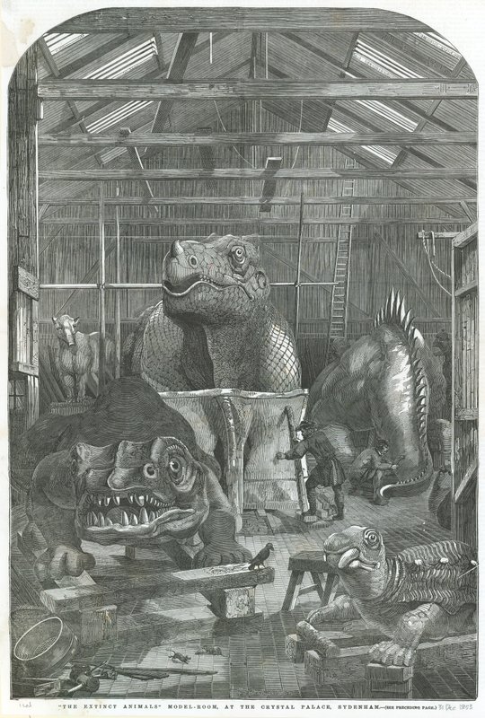 Modellrommet The Extinct Animals, på Crystal Palace, Sydenham av English School