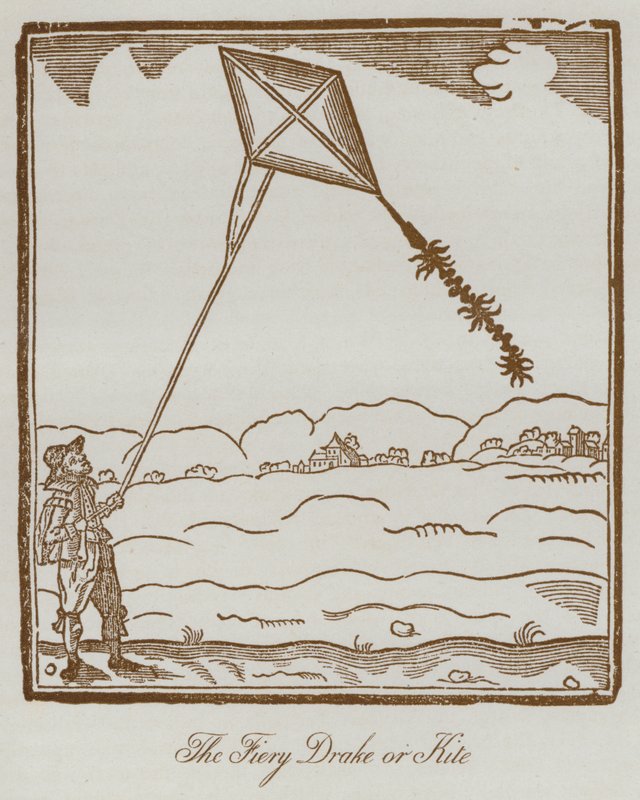 The Fiery Drake eller Kite (litho) av English School