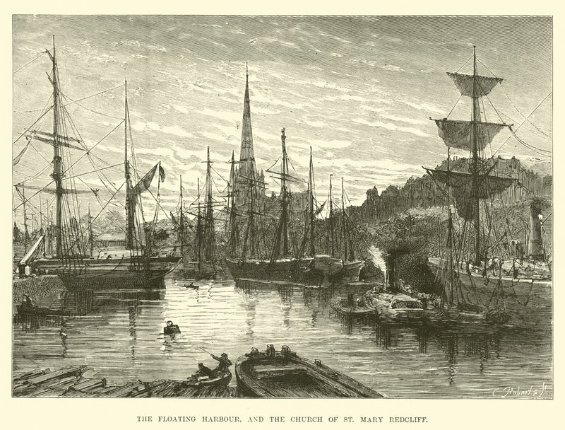 Den flytende havnen og kirken St Mary Redcliffe av English School