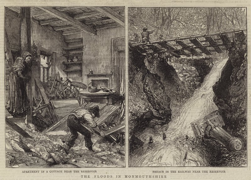 Flommen i Monmouthshire (gravering) av English School