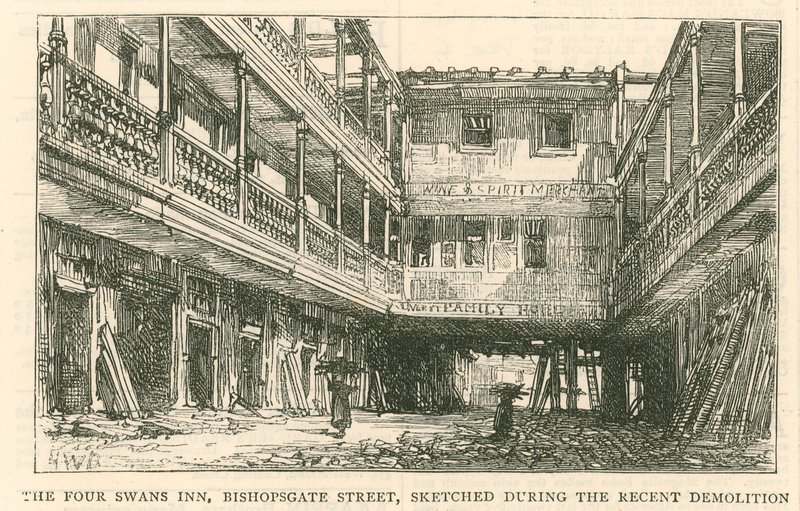 The Four Swans Inn, Bishopsgate Street av English School