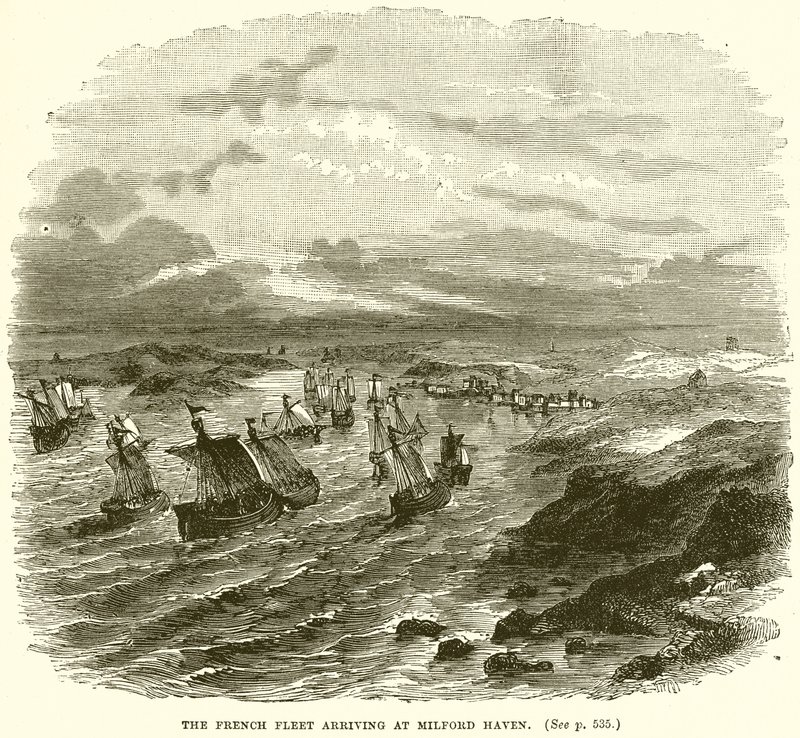 Den franske flåten ankommer Milford Haven av English School