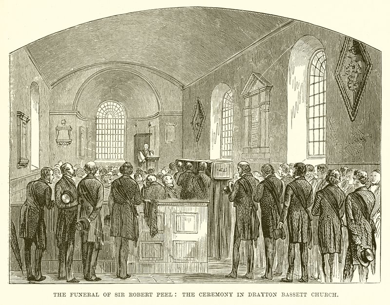 Begravelsen til Sir Robert Peel: Seremonien i Drayton Bassett Church av English School