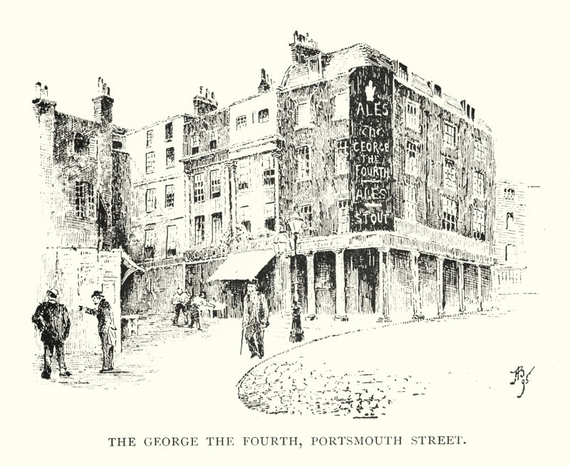 The George the Fourth, Portsmouth Street (litho) av English School