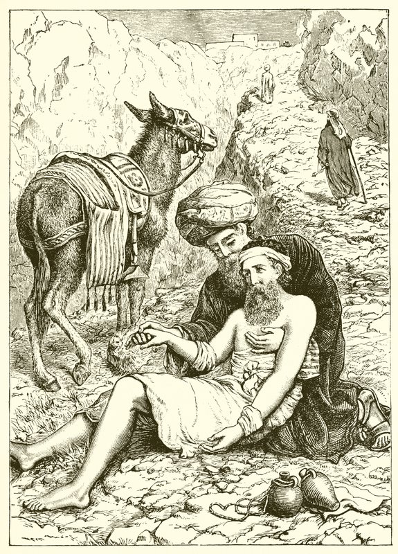 Den barmhjertige samaritan av English School