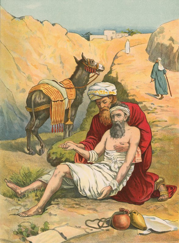 Den barmhjertige samaritan av English School