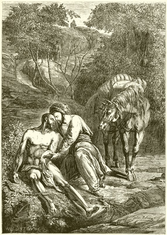 Den barmhjertige samaritan av English School