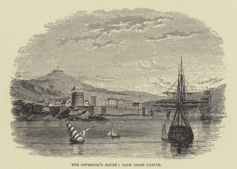 Guvernørens hus, Cape Coast Castle (gravering) av English School