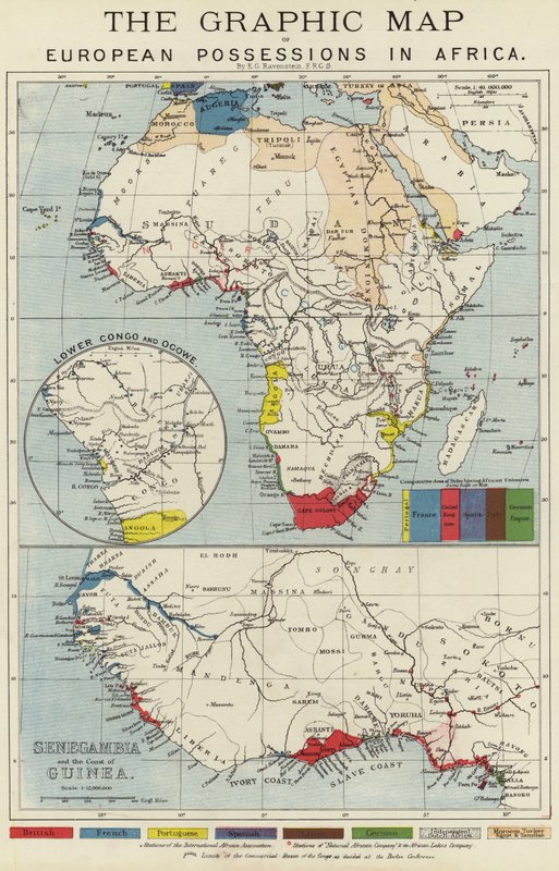 Det grafiske kartet over europeiske eiendeler i Afrika av English School