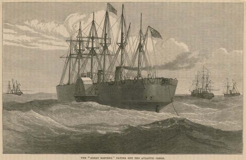 The Great Eastern som betaler ut Atlanterhavskabelen av English School