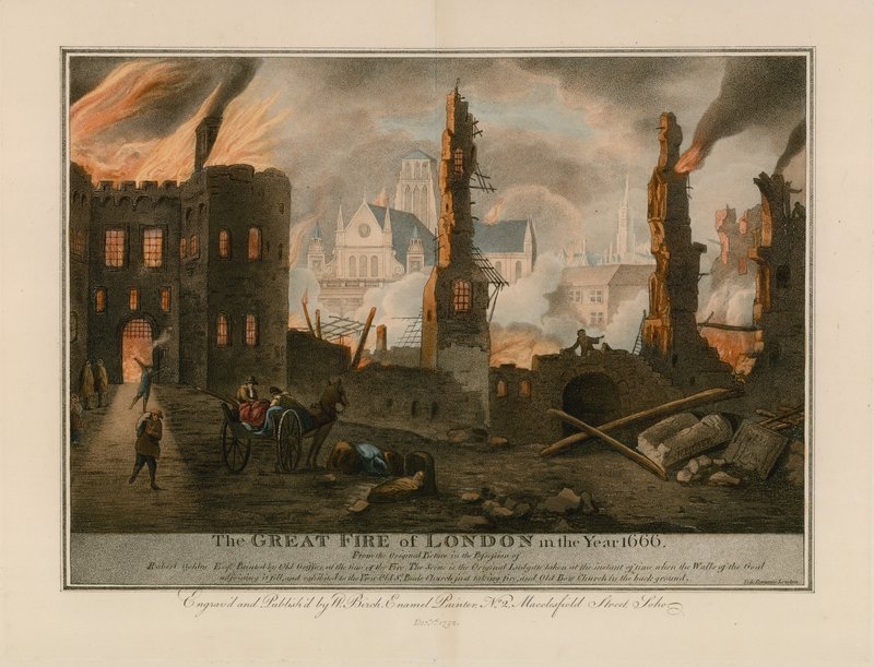 Den store brannen i London i 1666 av English School