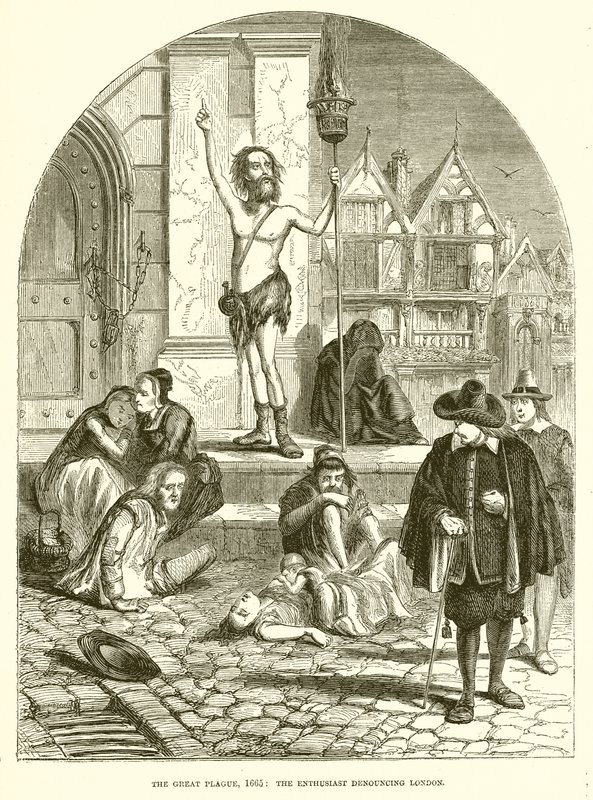 Den store pesten, 1665: Entusiasten fordømmer London av English School