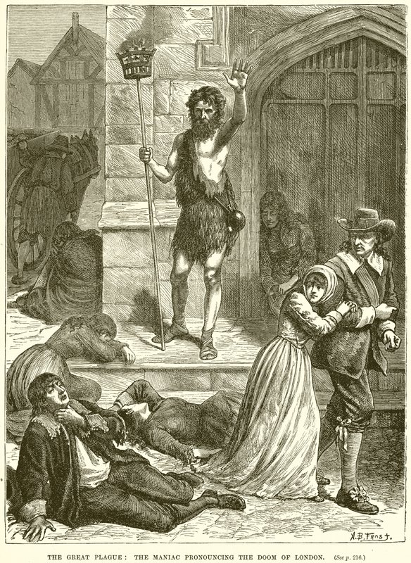 The Great Plague: The Maniac Pronouncing the Doom of London av English School