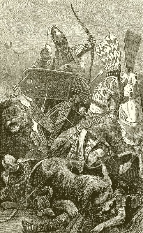 Den store Sesostris (Rameses II) i slaget ved Kadesch av English School