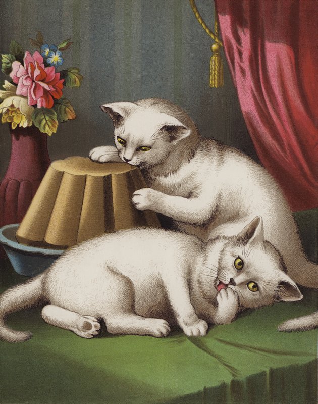 Den grådige kattungen (chromolitho) av English School