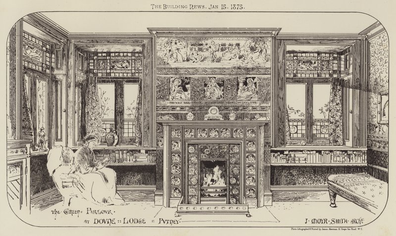 The Green Parlour at Dovne Lodge, Putney (gravering) av English School