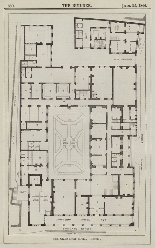 The Grosvenor Hotel, Chester (gravering) av English School