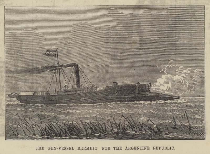 Gun-Vessel Bermejo for den argentinske republikken (gravering) av English School